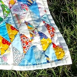 Vintage Hand made patchwork quilt 50" x  64"s.